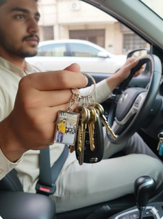 جاکلیدی استیل شفاف عکس یامتن دوطرفه استیل نقره ایی